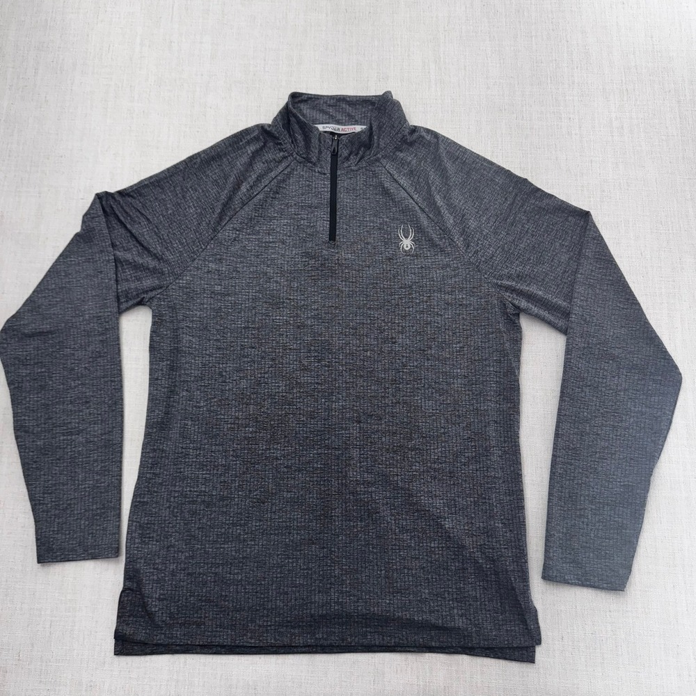 Spyder Mens‎ ProW-B Quarter Zip Pullover Gray Heather  Active Top  Medium